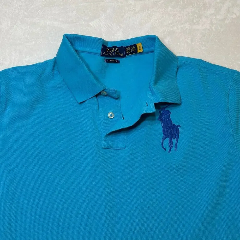 Boy’s Polo Ralph Lauren Polo Tee sz XL (16/18) Blue Pony Logo